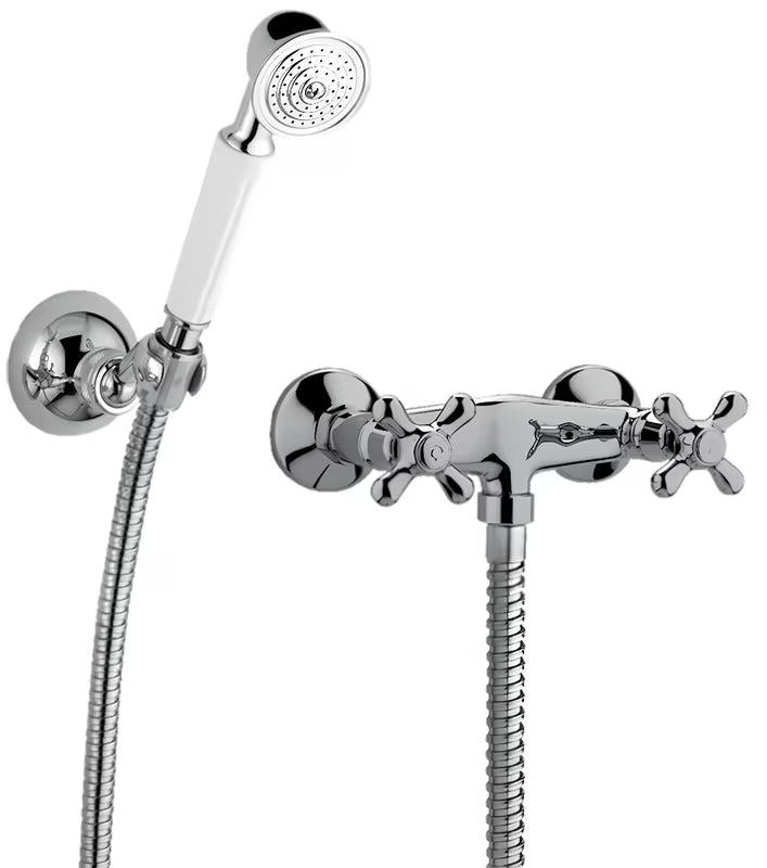 Stenska armatura za tuš Paffoni Ricordi u kromu s ventilskim upravljanjem u retro dizajnu