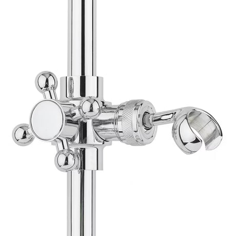 Tuš set Paffoni Ricordi u krom izvedbi s kliznim držačem tuši u retro dizajnu.