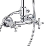 Metalni tušni sistem Paffoni Ricordi u dizajnu retro s nadglavnom i ručnom tuš slušalicom u izvedbi chrome.