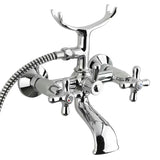 Paffoni Ricordi z dvema ročajema stenska armatura za kad s tuš setom u krom izvedbi.