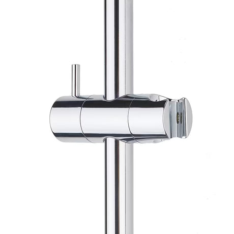 Tušni sistem Paffoni Chrome s jednoručnom miješalicom, ručnim i nadglavnim tušem u okruglom dizajnu.