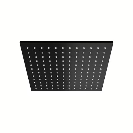 Mat crna nadglavna prha Paffoni Syncro King 300 x 300 x 8 mm sa zglobnim spojem i zaštitom protiv kamenca.