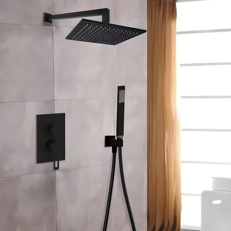 Mat crna nadglavna prha Paffoni Syncro King 300 x 300 x 8 mm sa zglobnim spojem i zaštitom protiv kamenca.