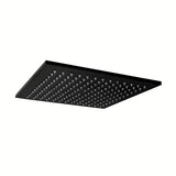 Mat črna nadglavna prha Paffoni Syncro King 300 x 300 x 8 mm z vrtljivim zglobom in zaščito proti vodnemu kamnu.