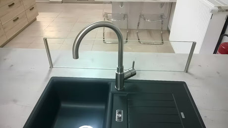 Paffoni Vallone nerjavno jeklena armatura za pomivalno korito Supersteel z vrtljivim izlivom