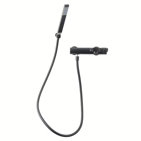 Enoročna stenska armatura za kad Paffoni Vallone s tuš setom u crnoj mat izvedbi