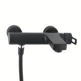 Enoročna stenska armatura za kad Paffoni Vallone s tuš setom u crnoj mat izvedbi