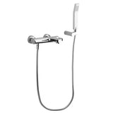 Krom enoročna stenska armatura za kad Paffoni Vallone s tuš setom u četvrtastom dizajnu