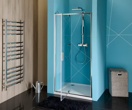 Tuš vrata Polysan Easy 76-90 cm v izvedbi sijajni krom s prozornim varnostnim steklom