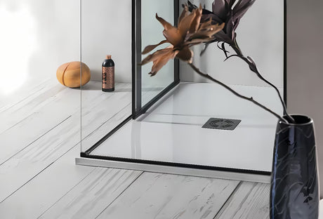 Bijela pravokotna tuš kad Polysan Flexia od lijevanog mramora 120x100 cm.