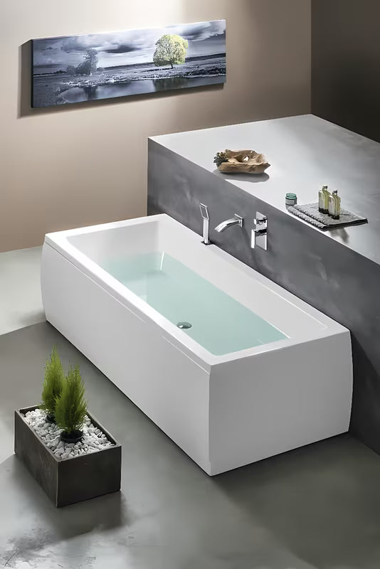 Polysan Krysta pravokotna akrilna kad 180x80 cm v beli barvi z univerzalno orientacijo