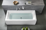 Polysan Krysta pravokotna akrilna kad 180x80 cm v beli barvi z univerzalno orientacijo