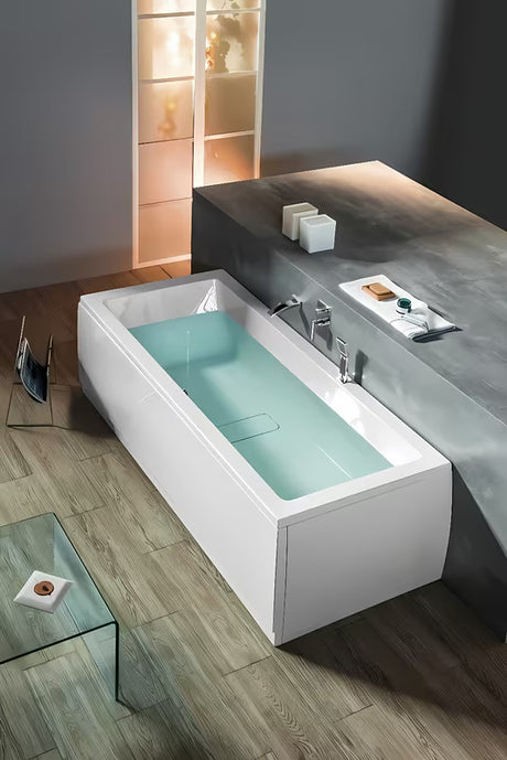 Pravokutna akrilna kada Polysan Marlene 170x80 cm s pokrovom odvoda, lijeva i desna