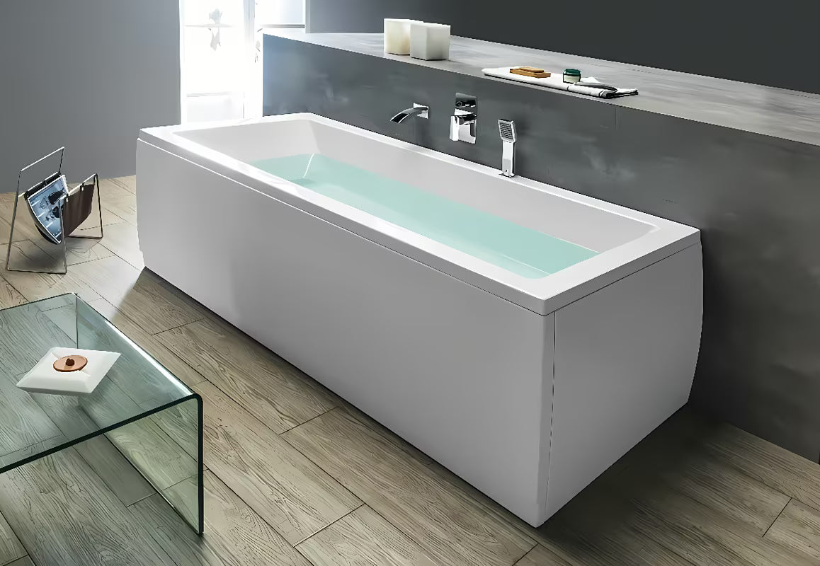 Pravokutna akrilna kada Polysan Marlene 170x80 cm s pokrovom odvoda, lijeva i desna