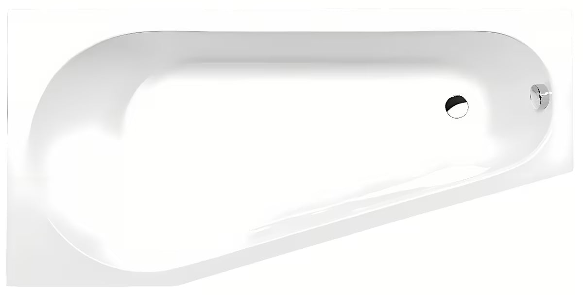 Polysan Projekta asimetrična leva akrilna kad 160x80 cm z gladko neporozno površino