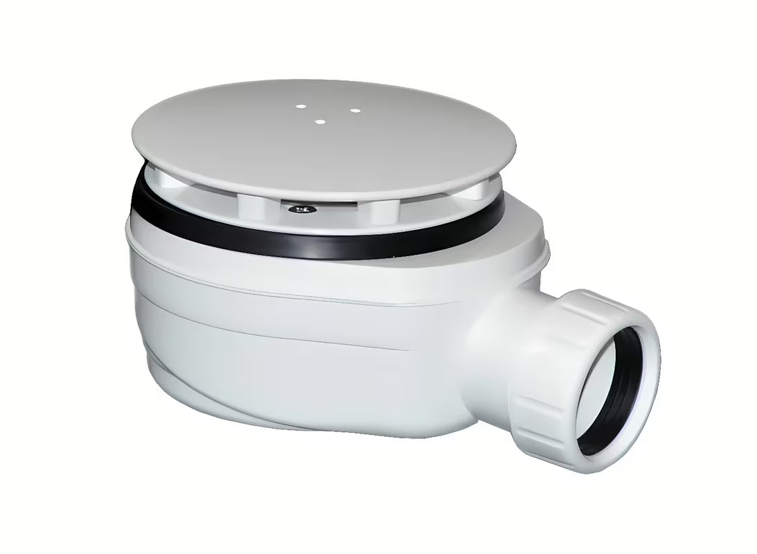 Bijeli niski sifon za kad Polysan s čišćenjem odozgo, pro otvor 90 mm i odvod DN40