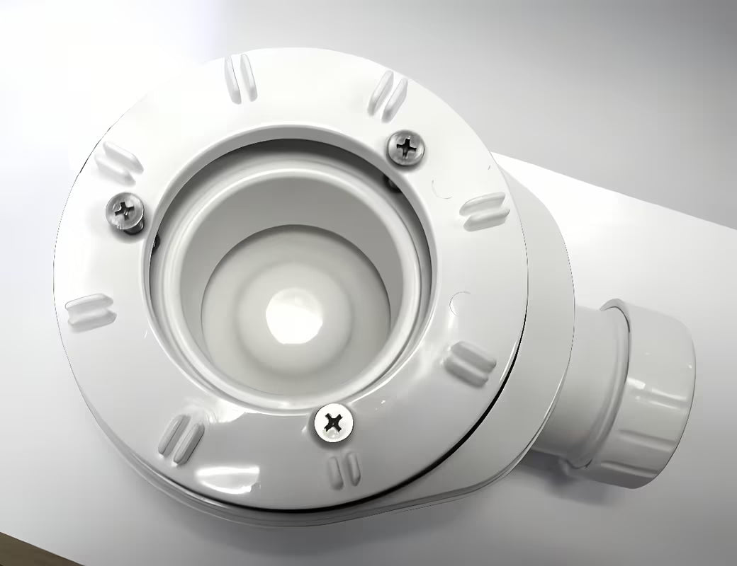 Bijeli niski sifon za kad Polysan s čišćenjem odozgo, pro otvor 90 mm i odvod DN40