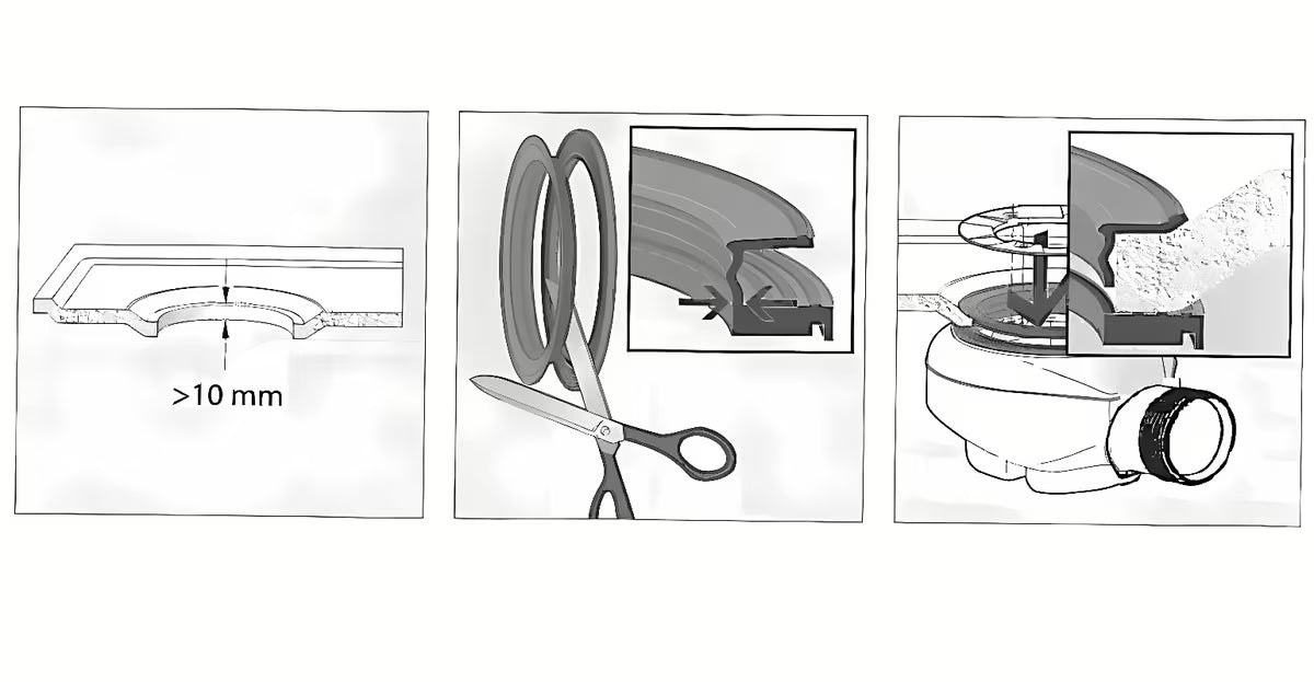 Bijeli niski sifon za kad Polysan s čišćenjem odozgo, pro otvor 90 mm i odvod DN40