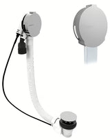 Kromirani sifon za kad avtomatik Polysan s preljevom, sajlom 800 mm i podesivim aeratorom