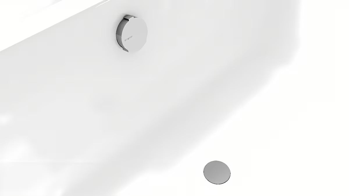 Kromirani sifon za kad avtomatik Polysan s preljevom, sajlom 800 mm i podesivim aeratorom