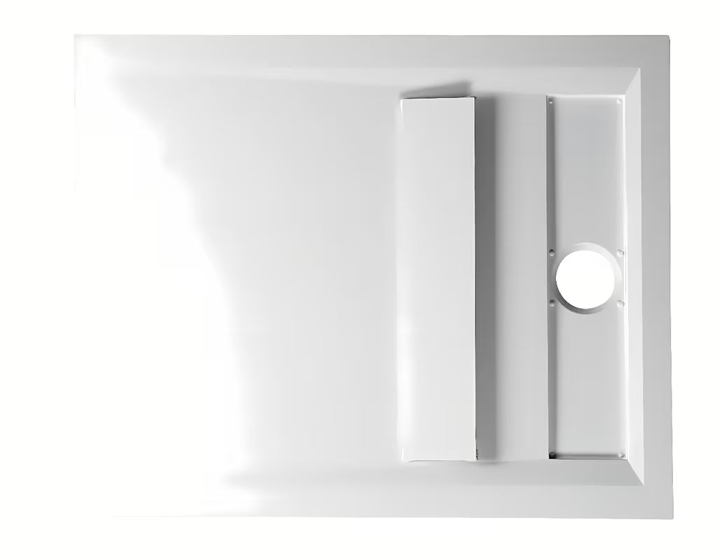 Bela pravokotna tuš kad Polysan Varesa 100x80 cm iz litega marmorja