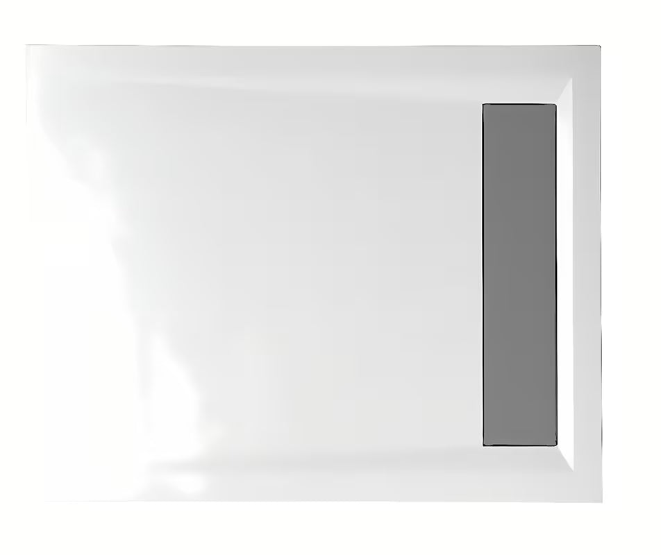 Bela pravokotna tuš kad Polysan Varesa 100x80 cm iz litega marmorja