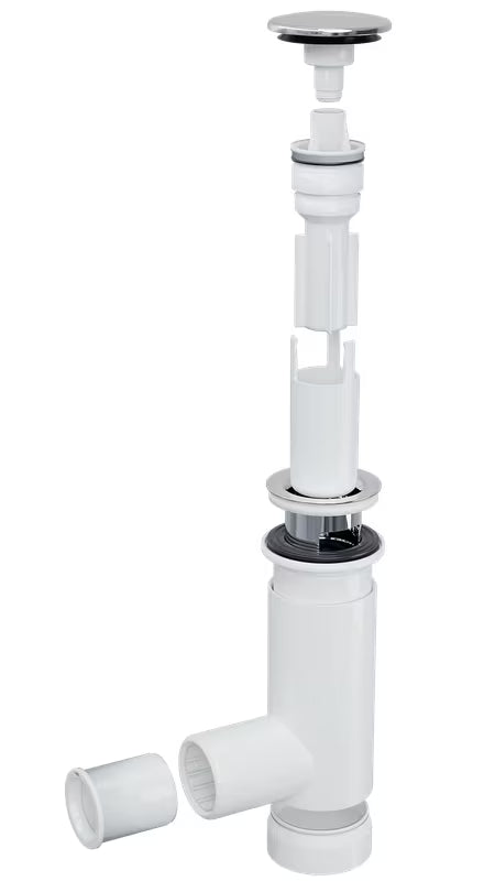 Sifon Prevex Chrome EasyClean z odtokom click-clack pro umivalnik, enostavno čiščenje od zgoraj.