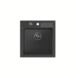 Crni granitni kuhinjski enojno korito Quadron Peter pro montaža za delovni pult