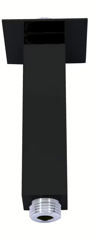 Črni mat stropni držalo za nadglavno prho Rav Slezak v kvadratnem dizajnu, dolžina 12 cm.