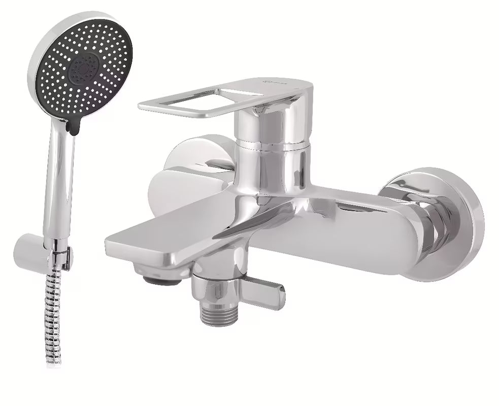 Kromirana stenska armatura za kad Rav Slezak Nil s tušem, crijevom i fiksnim držačem