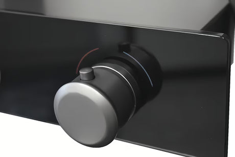 Tušni sistem Rav Slezak metal grey z nadglavno prho ⌀ 300 mm in 3-položajno ročno prho