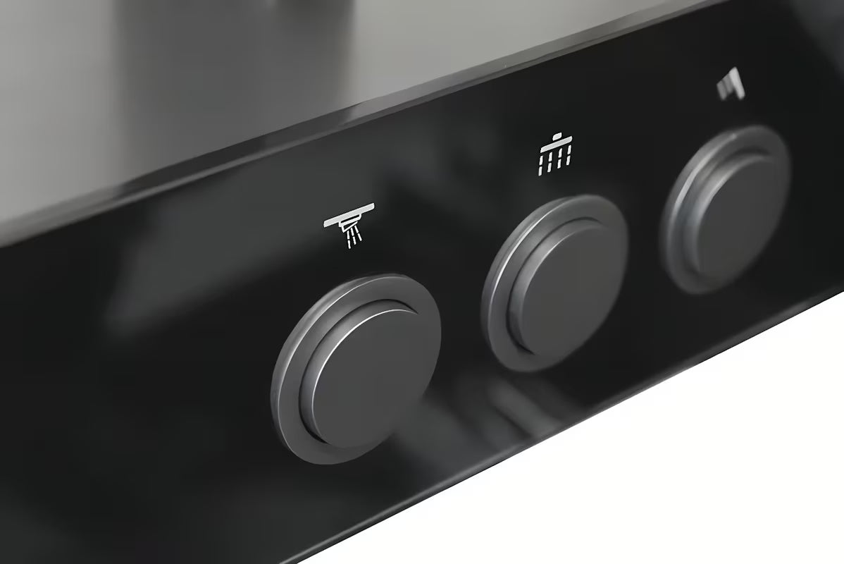 Tušni sistem Rav Slezak metal grey z nadglavno prho ⌀ 300 mm in 3-položajno ročno prho