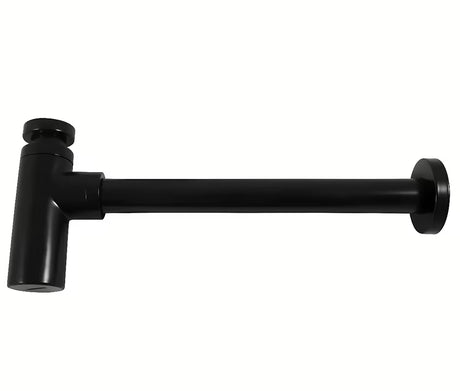 Okrogel sifon za umivalnik Rav Slezak u mat crnoj izvedbi s maticom 5/4