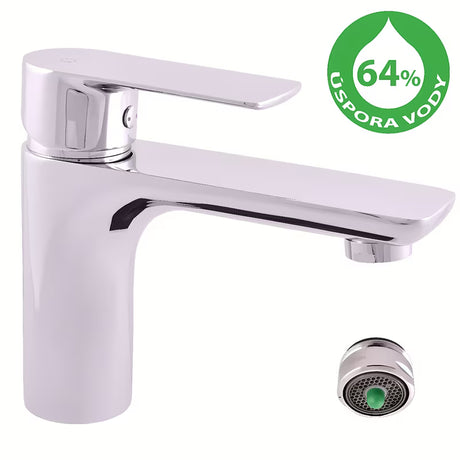 Kromirana enoročna stoječa armatura za umivalnik Rav Slezak Vltava brez odtoka