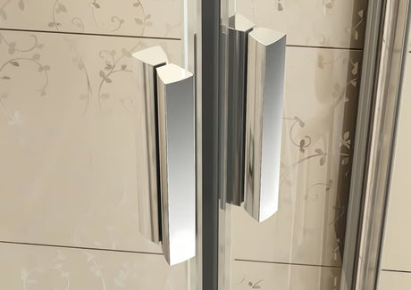 Polkrožna tuš kabina Ravak Blix 90x90 cm v mat krom izvedbi s prozornim steklom