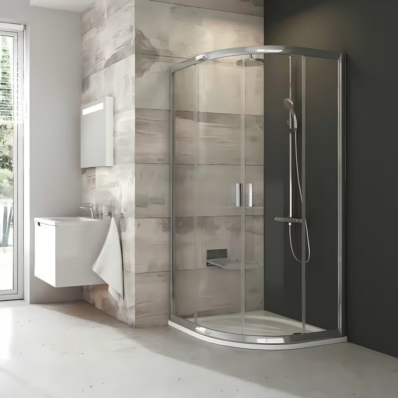Polkrožna tuš kabina Ravak Blix 90x90 cm u mat krom izvedbi s prozirnim staklom