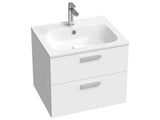 Bel pohištveni umivalnik Ravak Chrome Slim 60 x 49 cm iz litega marmorja s prelivom