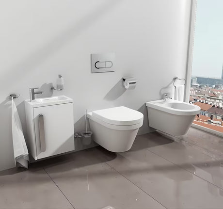 Upravljalna splakovalna tipka Ravak Chrome v izvedbi satin mat krom pro viseča WC školjka
