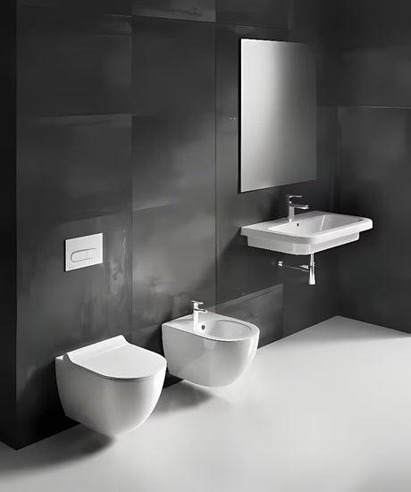 Beli viseči bide Ravak Chrome iz keramike s skrito montažo EasyFix