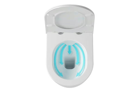 Beli viseča WC školjka Ravak Chrome RimOff brez splakovalnega roba s skritim pritrjevanjem EasyFix