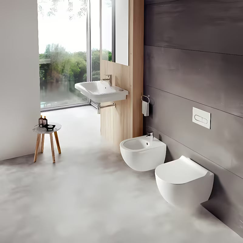 Beli viseča WC školjka Ravak Chrome RimOff brez splakovalnega roba s skritim pritrjevanjem EasyFix