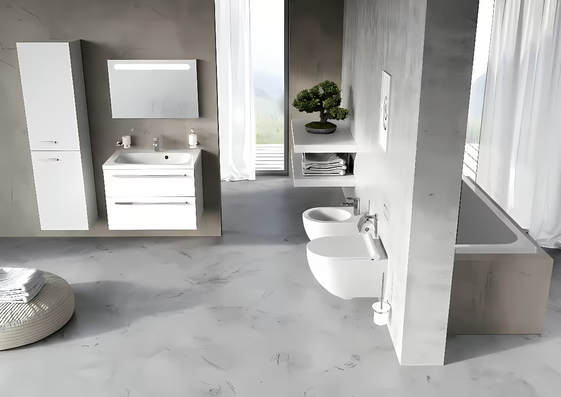 Beli viseča WC školjka Ravak Chrome RimOff brez splakovalnega roba s skritim pritrjevanjem EasyFix