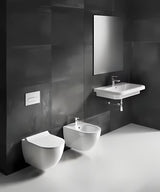 Beli viseča WC školjka Ravak Chrome RimOff brez splakovalnega roba s skritim pritrjevanjem EasyFix