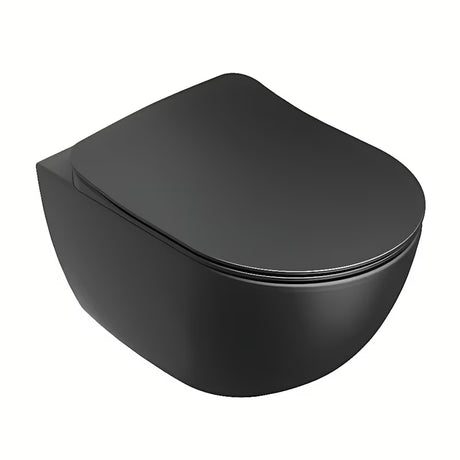 Viseča WC školjka Ravak Chrome v črni mat barvi z brezrobnim splakovanjem RimOff in skritim pritrjevanjem EasyFix.
