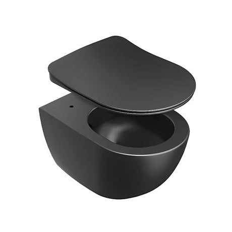 Črna WC deska Ravak Uni Chrome Flat iz duroplasta s mehko Zapiranje Soft Close in EasyLock