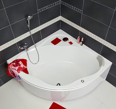 Kotna kad Ravak Newday 150x150 cm iz litega akrila z integriranim sedežem