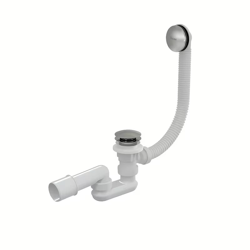 Odtokovni komplet za kad Ravak s prelivom 570 mm v sijaj krom izvedbi z upravljanjem Click-Clack