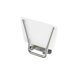 Zložljivo sedež za tuš Ravak Ovo B s konstrukcijom od nehrđajućeg čelika i poluprozirno bijelim sjedalom Opal (Clear).