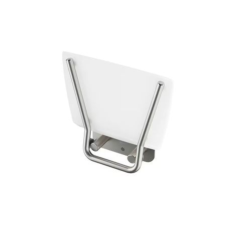 Zložljivo sedež za tuš Ravak Ovo B s konstrukcijom od nehrđajućeg čelika i poluprozirno bijelim sjedalom Opal (Clear).