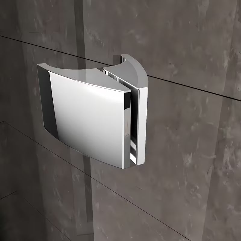 Polkrožna tuš kabina Ravak Pivot 90x90 cm v mat kromu s prozornim steklom in pivotnim odpiranjem.